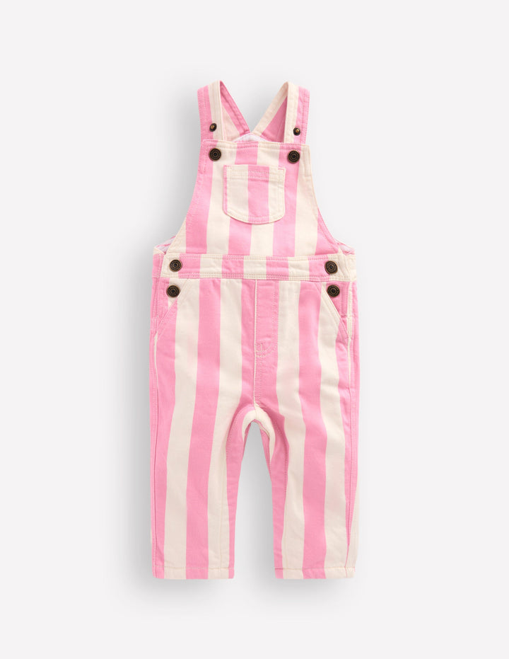 Woven Dungaree-Pink Stripe
