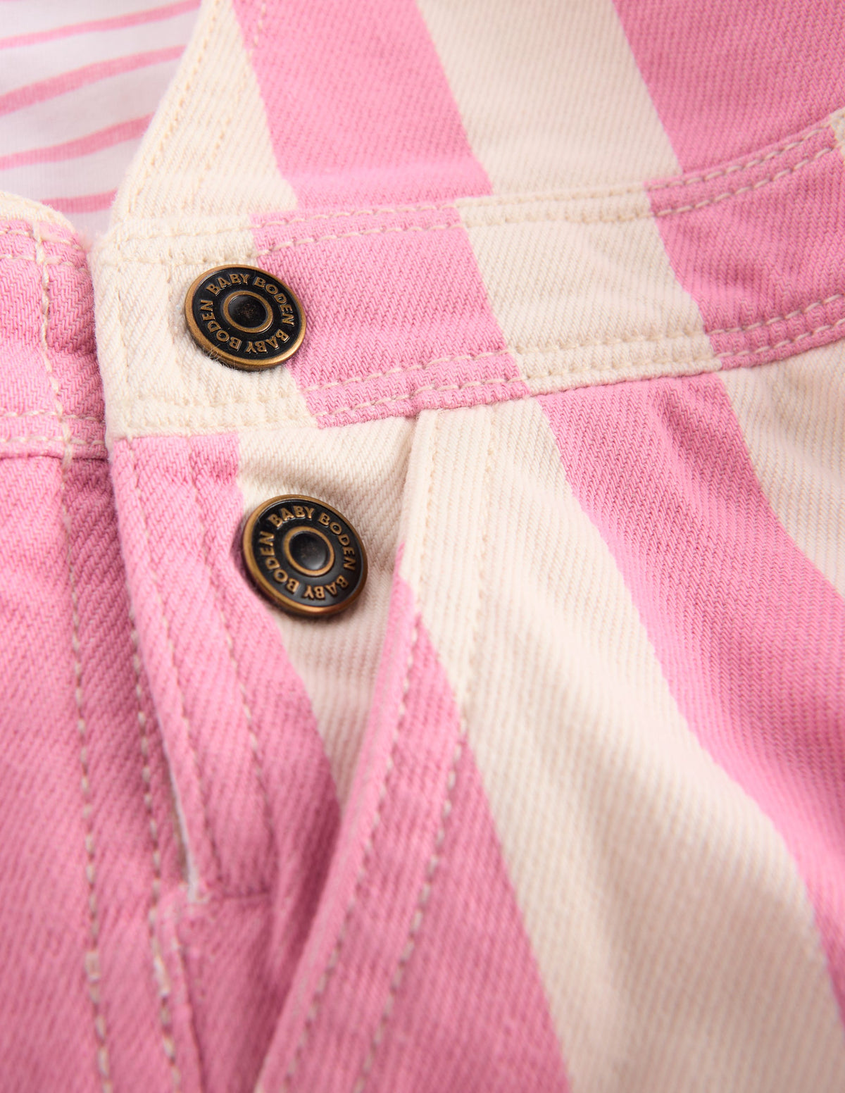 Woven Dungaree-Pink Stripe - Image 3