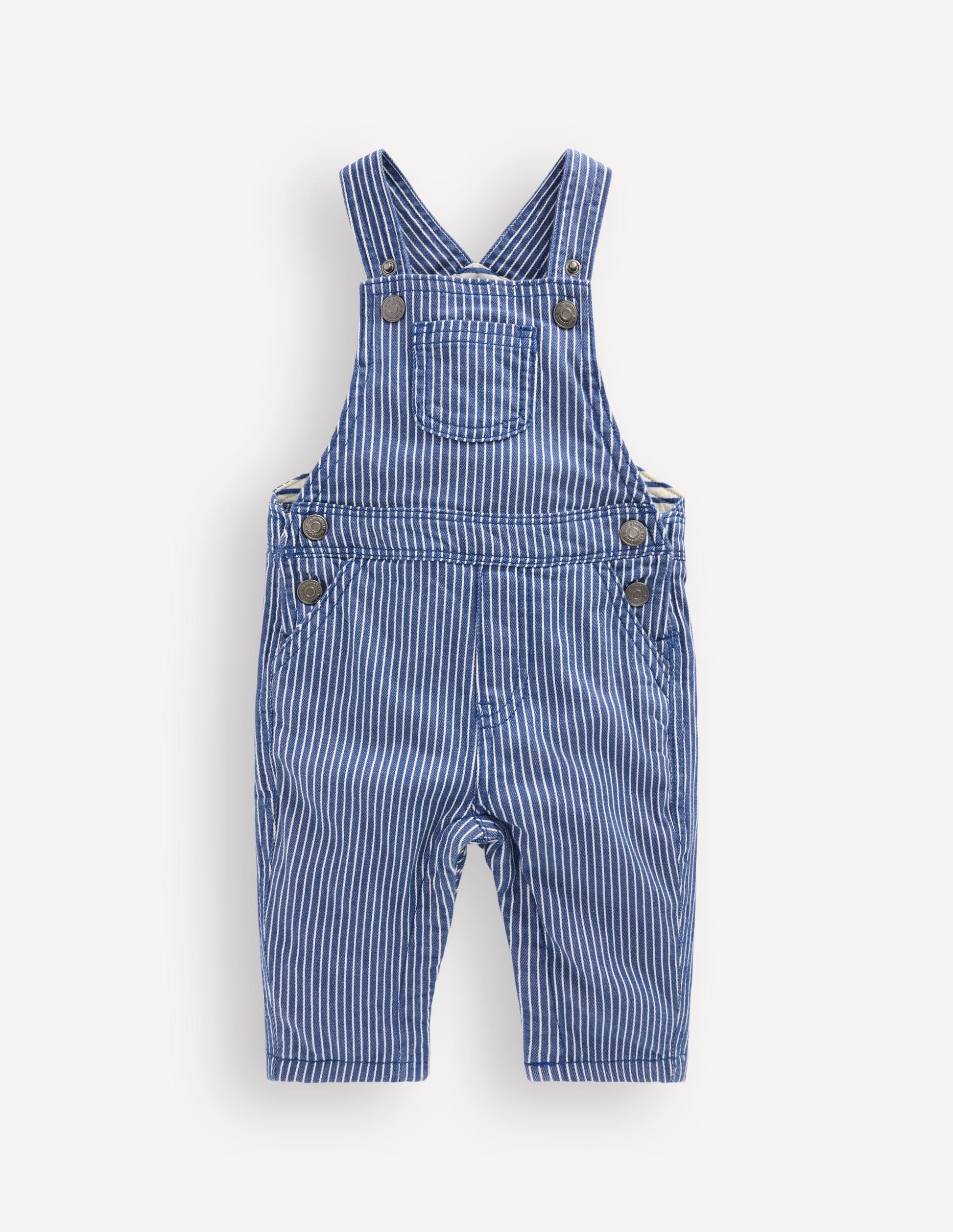 Woven Dungaree-Navy Ticking Stripe-1