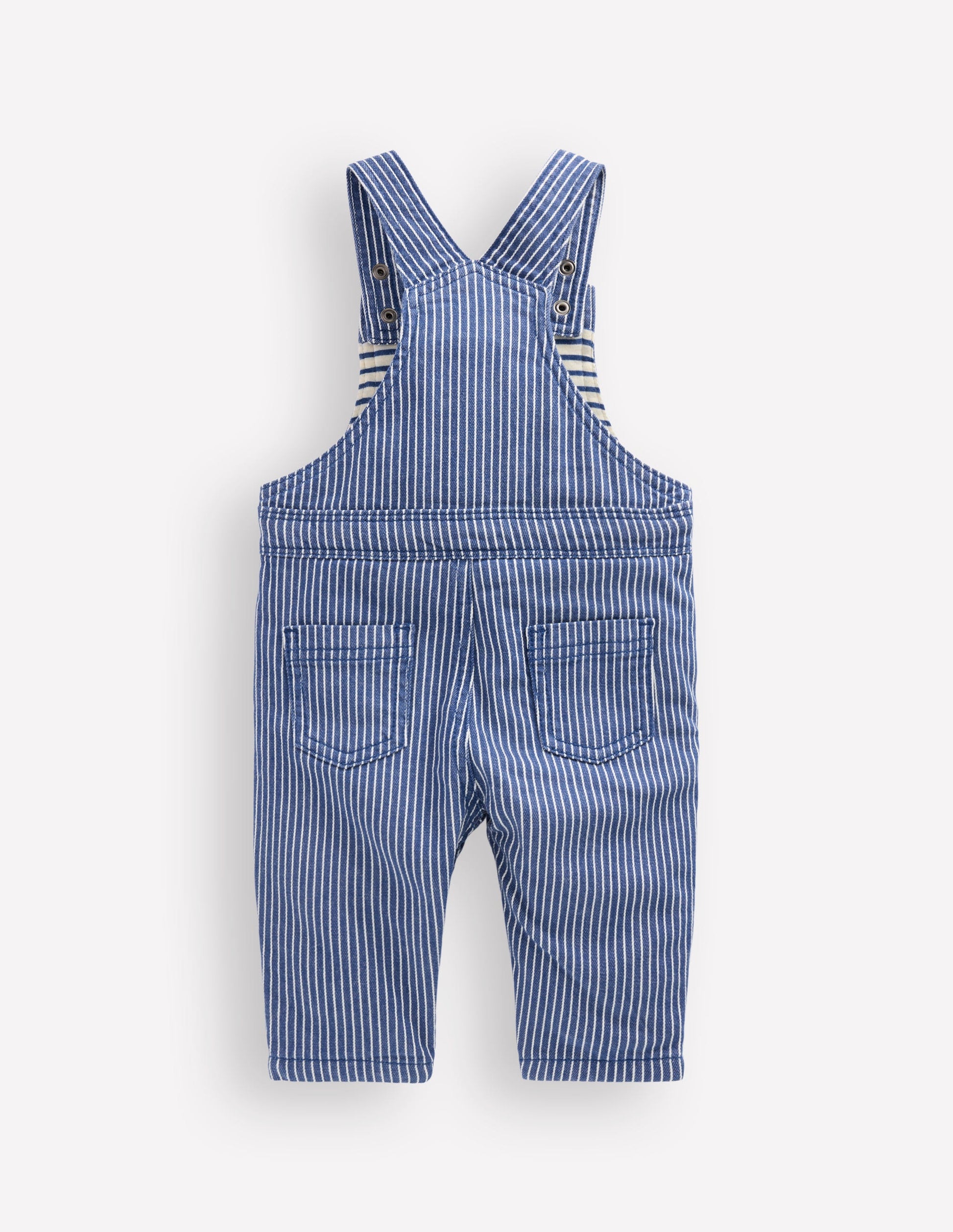 Woven Dungaree-Navy Ticking Stripe-2