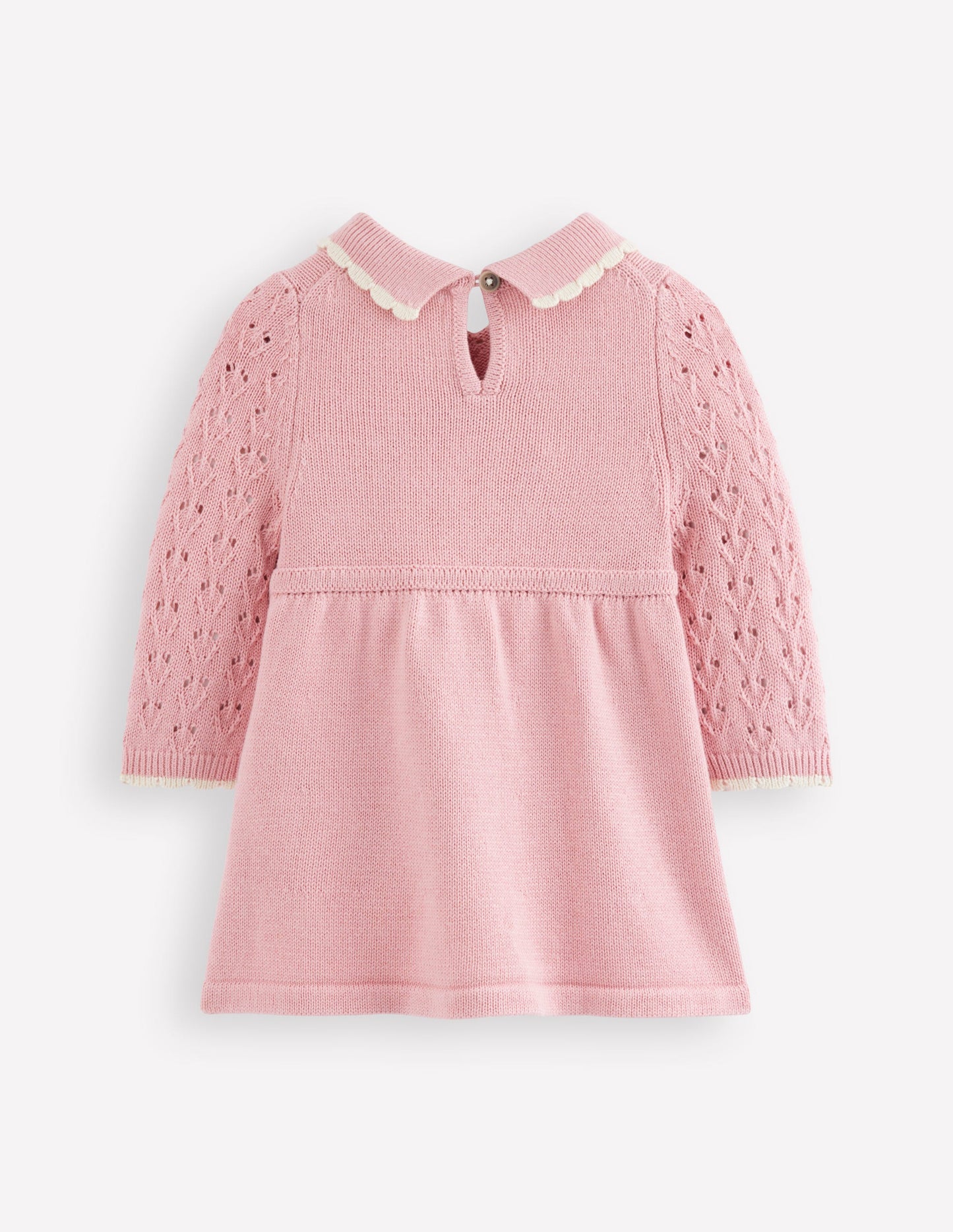 Pointelle Knitted Dress-Vintage Pink
