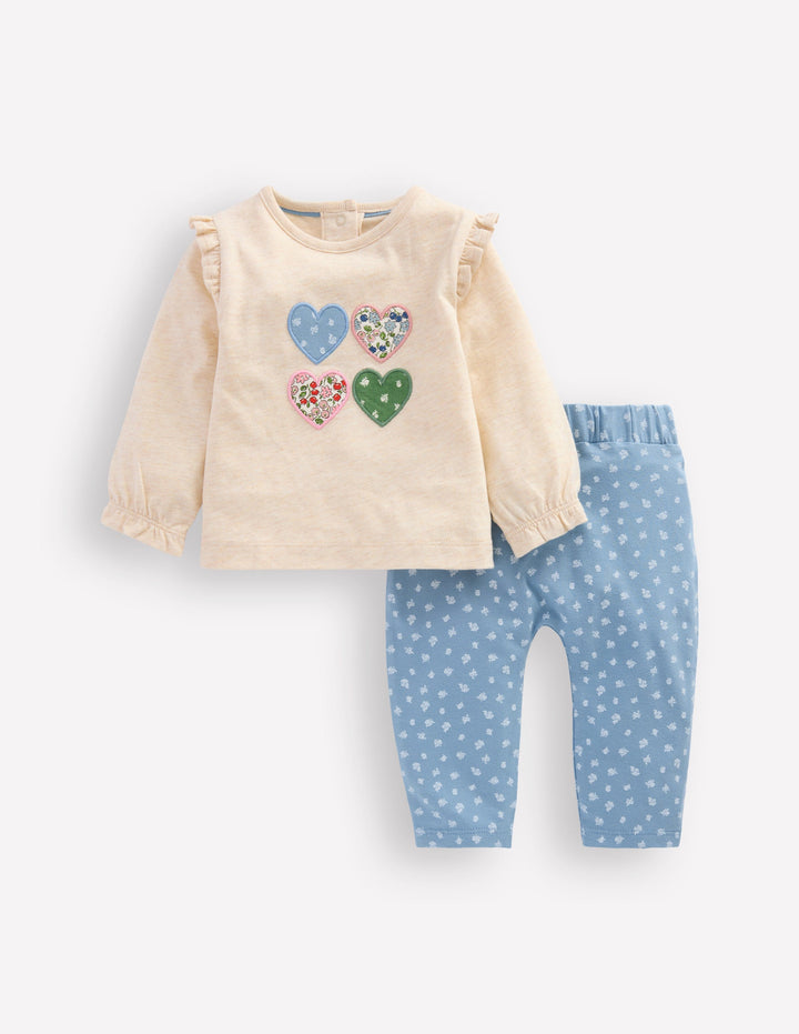 Girls Logo Play Set-Blue Floral Hearts