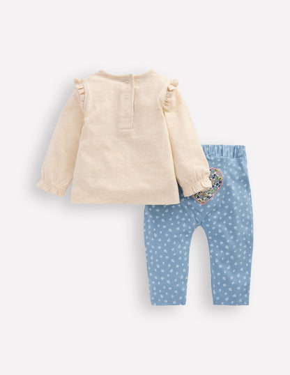 Girls Logo Play Set-Blue Floral Hearts-2