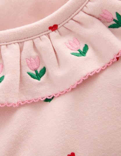 Ruffle Neck Sweat Play Set-Chalk Pink Multi Heart Flower-3