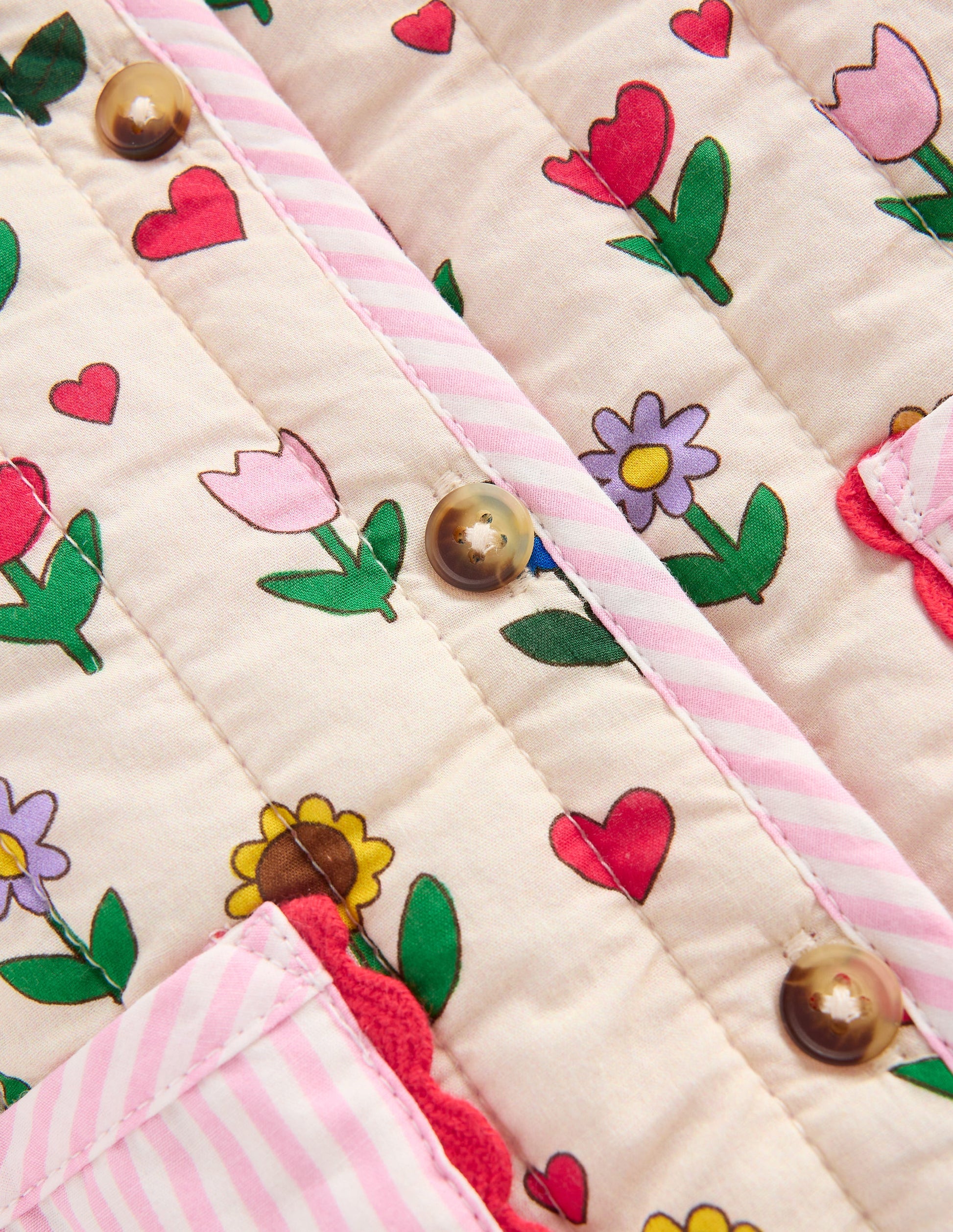 Printed Quilted Jacket-Multi Sunflower Garden-3