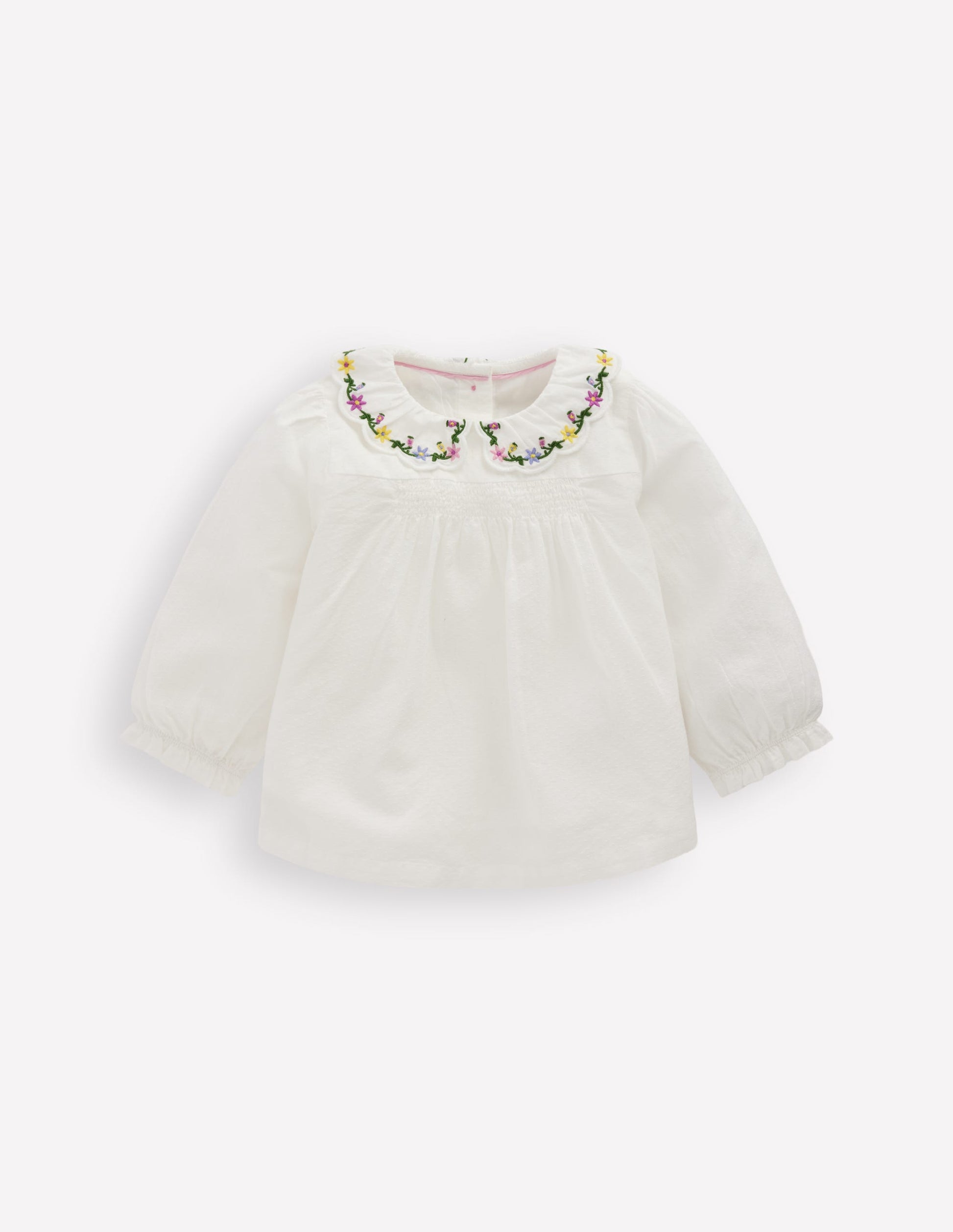 Embroidered Collar Woven Top-Soft Ivory Embroidery-1