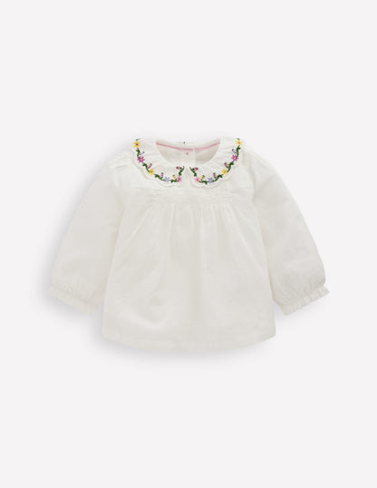 Embroidered Collar Woven Top-Soft Ivory Embroidery-1