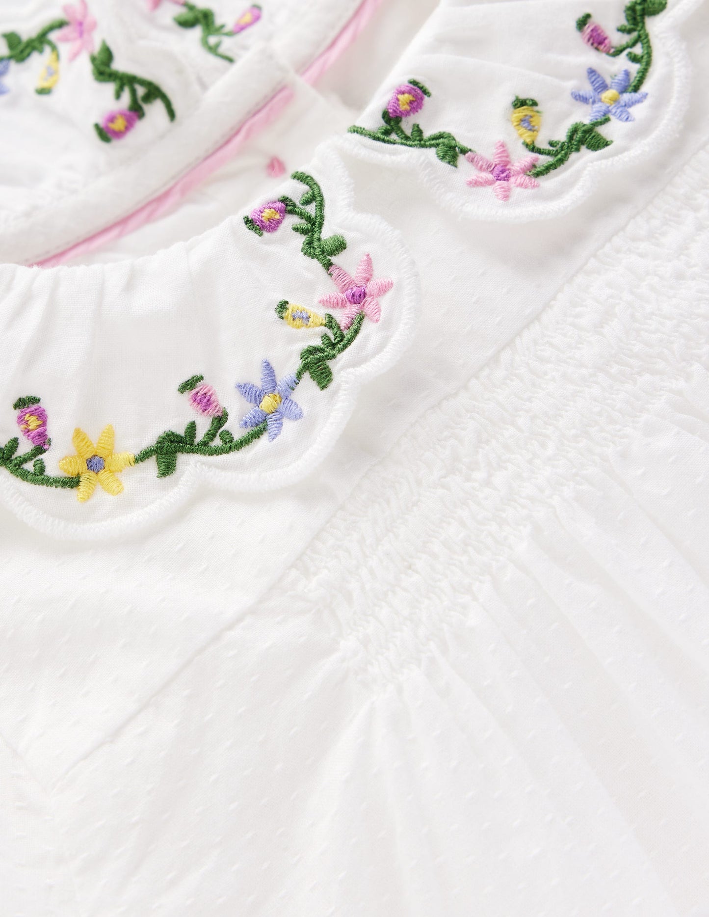 Embroidered Collar Woven Top-Soft Ivory Embroidery