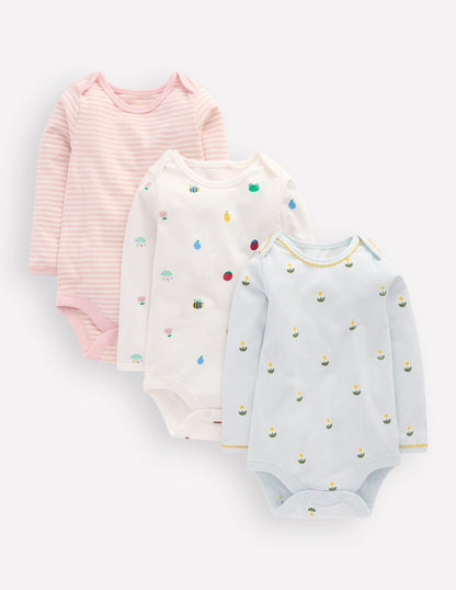 3-pack Cotton Bodies-Multi Daisy-1