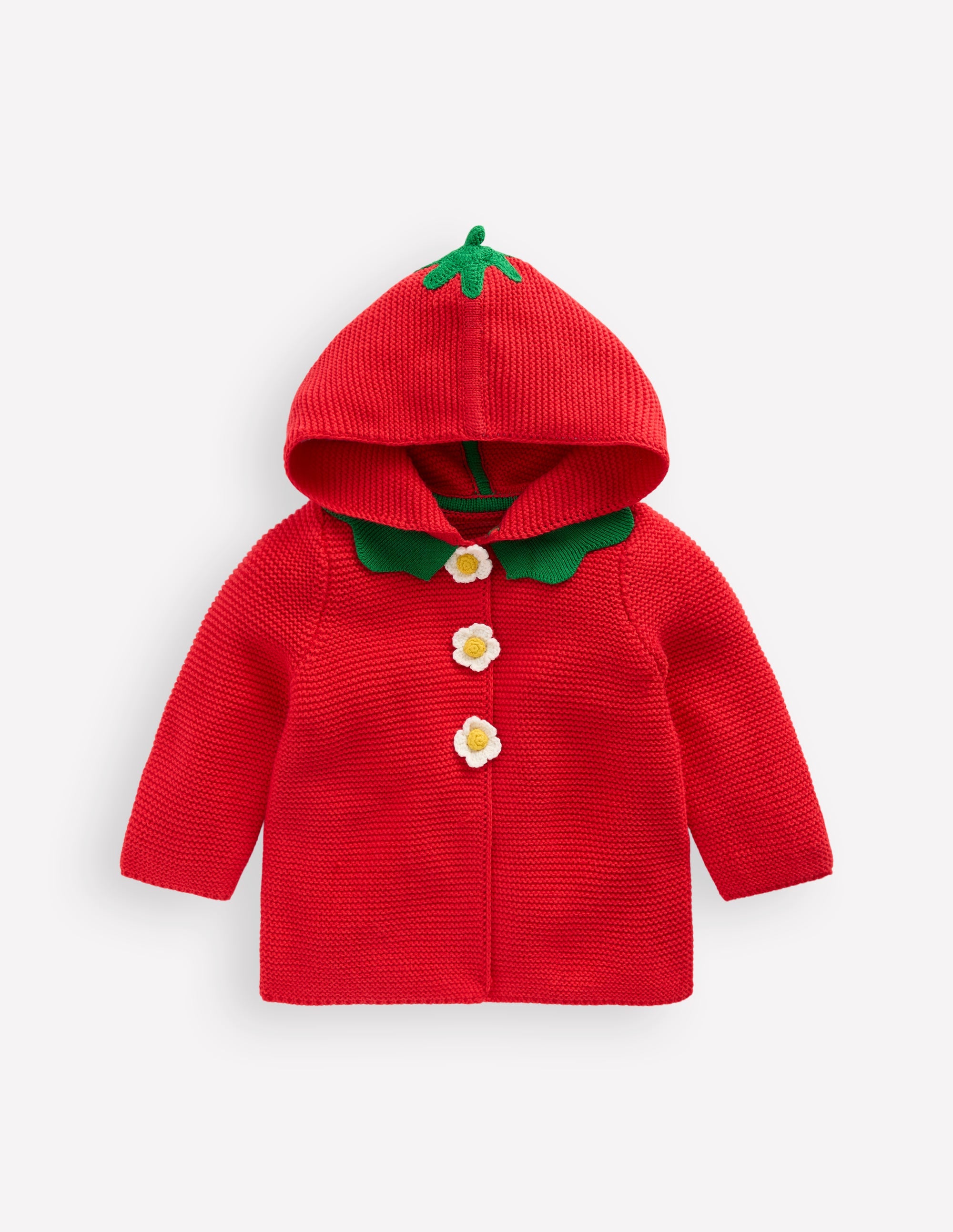 Novelty Cotton Knitted Jacket-Strawberry - Image 1