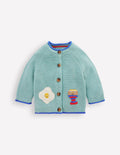 Cotton Logo Cardigan-Aquifer Dippy Eggs