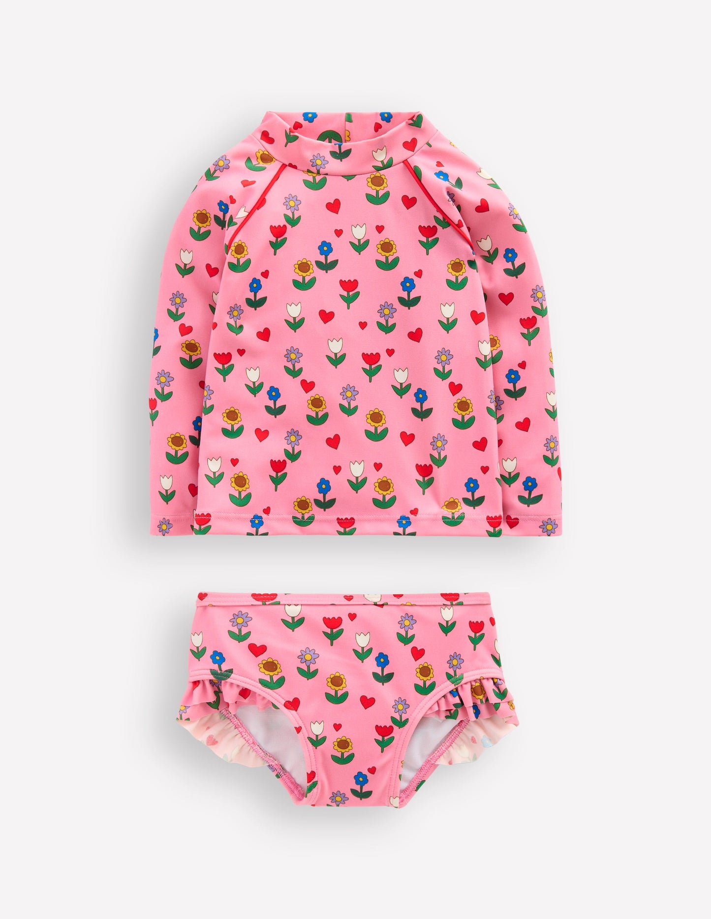 Logo Rash Vest Set-Pink Flower Garden