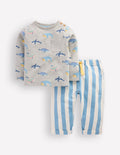 Striped Sweat Play Set-Blue Stripe Whales