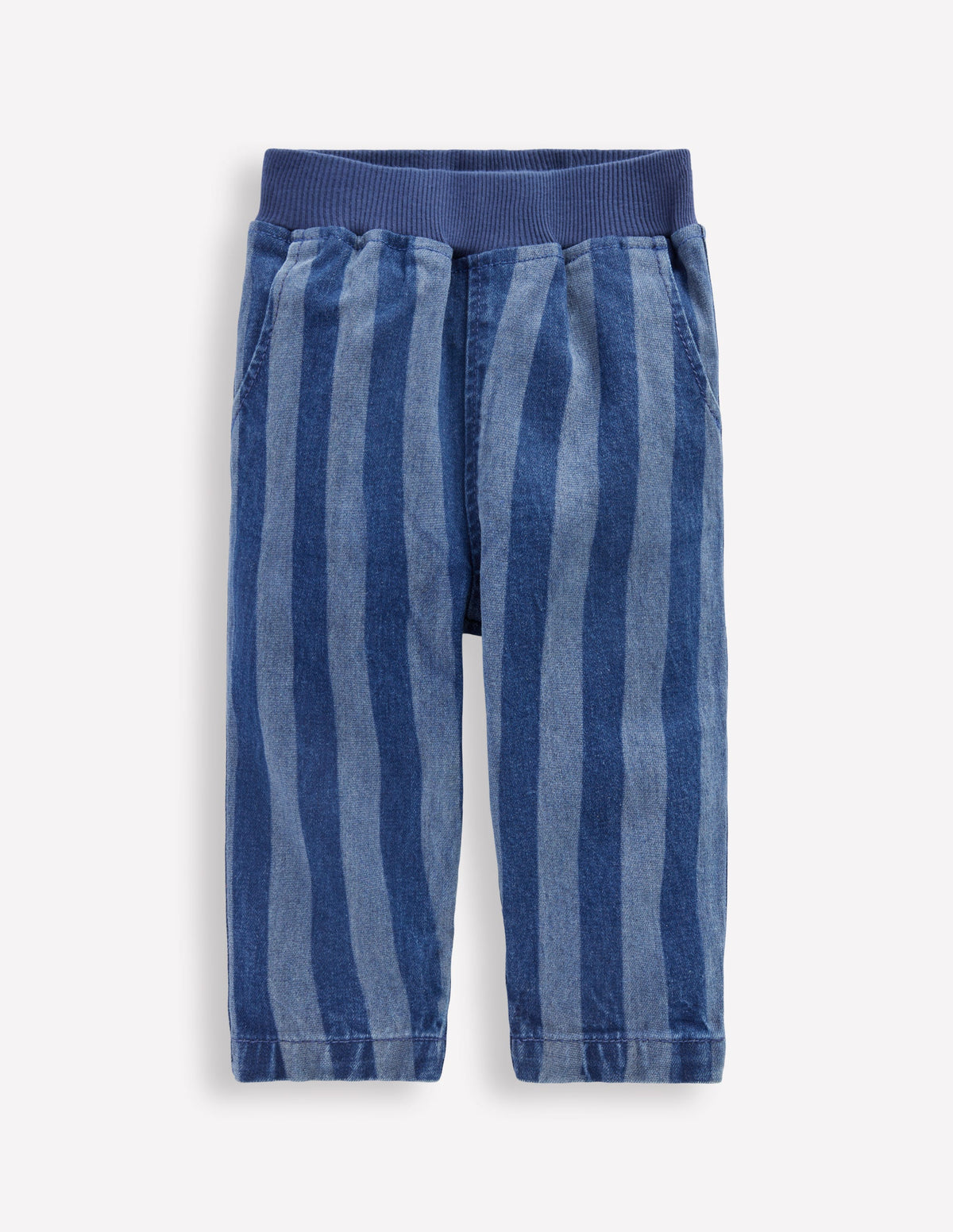 Denim Pull-on Trousers-Denim Stripe - Image 1