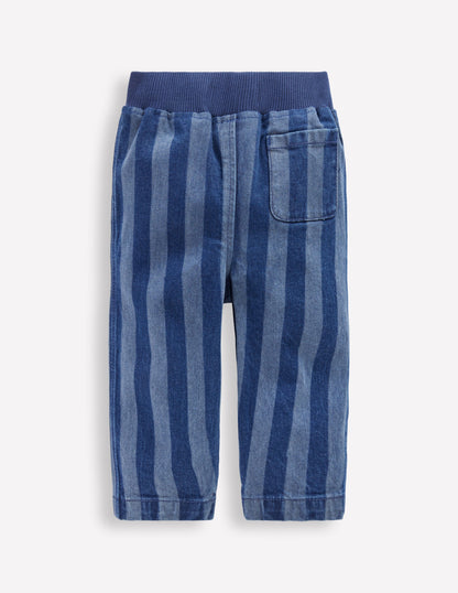 Denim Pull On Trousers-Denim Stripe-2