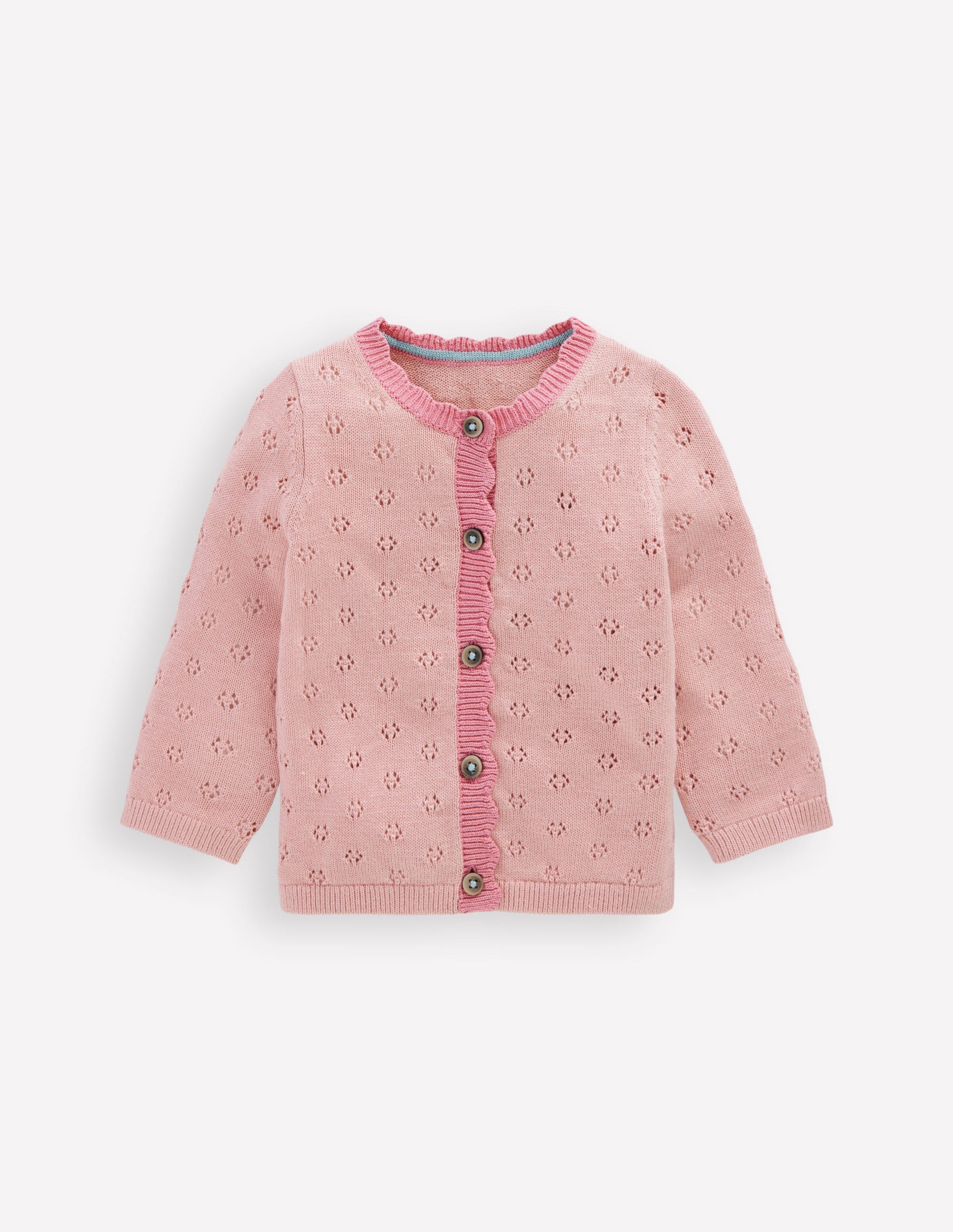 Scalloped Cardigan-Vintage Pink-1