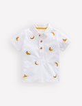 Embroidered Polo-Ivory Bananas