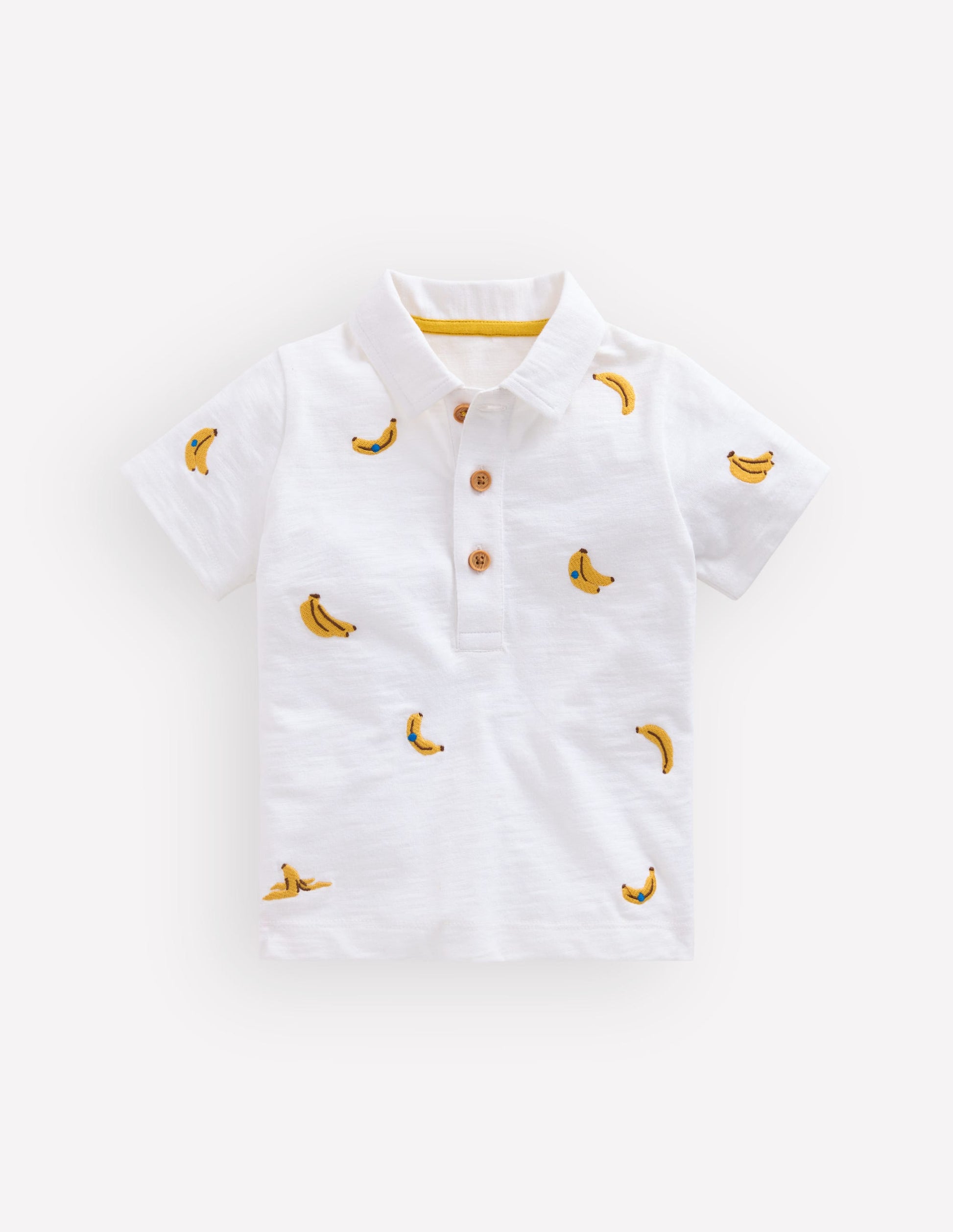 Embroidered Polo-Ivory Bananas-1
