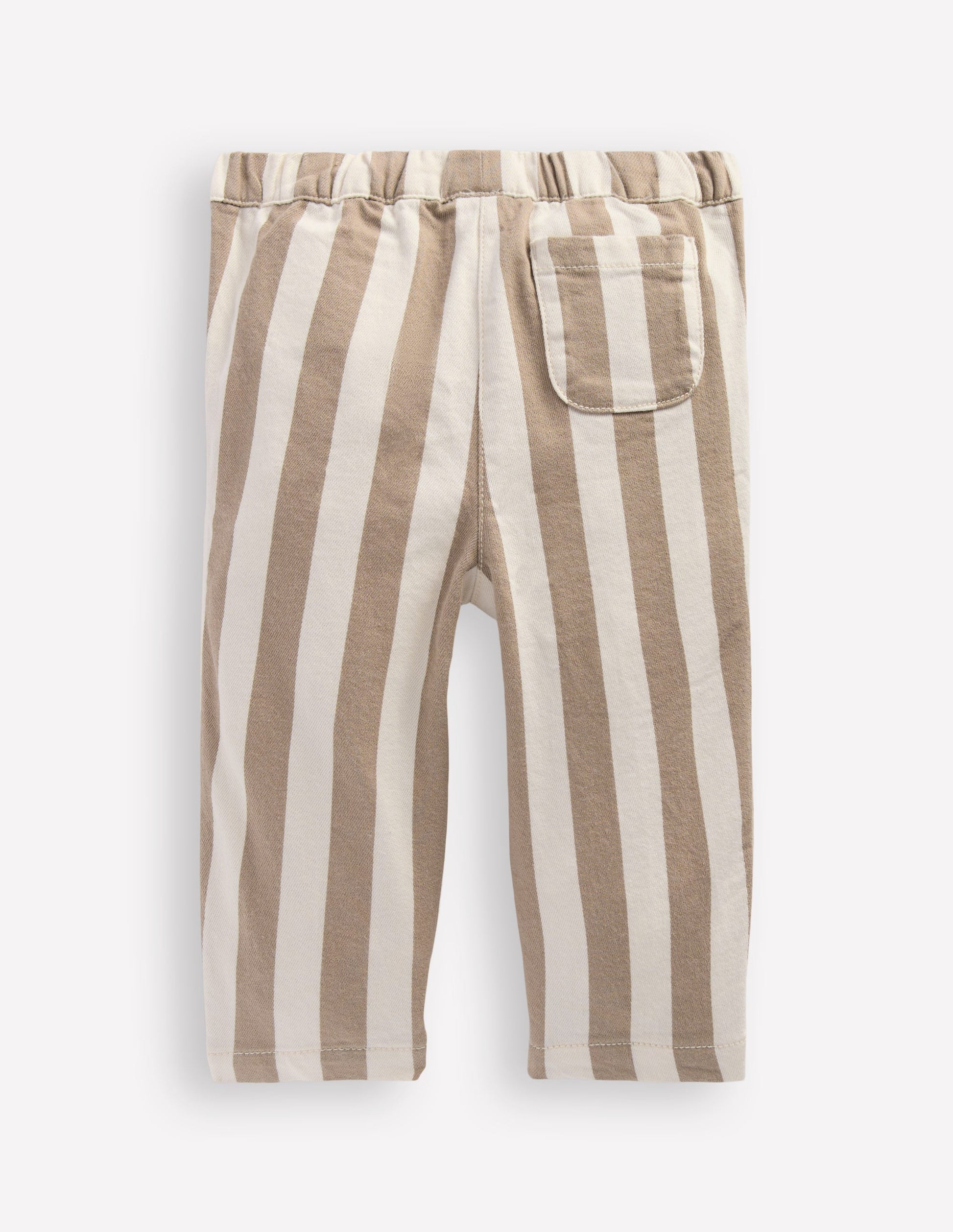Cotton Pull-on Trousers-Neutral Stripe-2