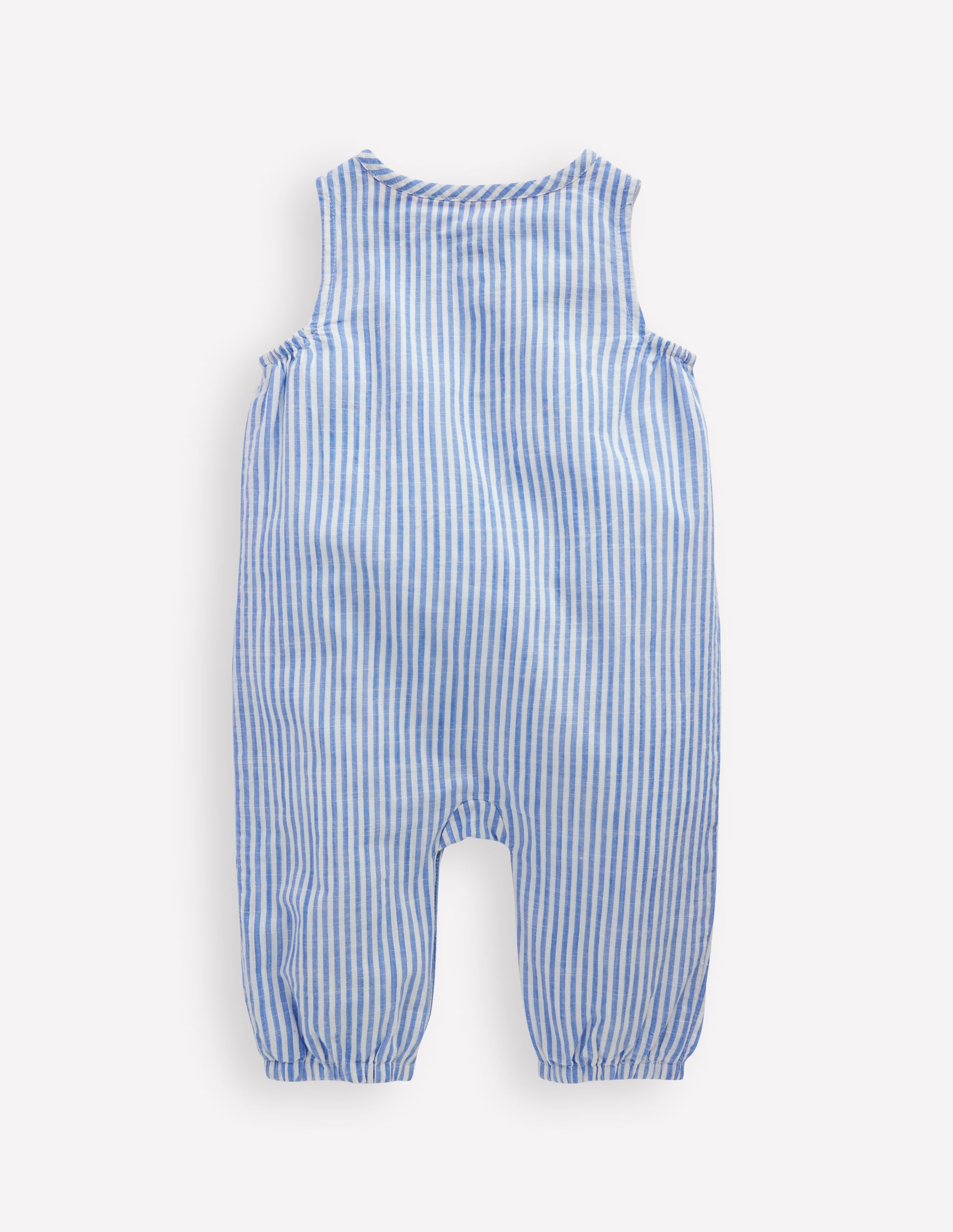 Button Down Romper-Glacier Blue Ocean Embroidery - Image 2