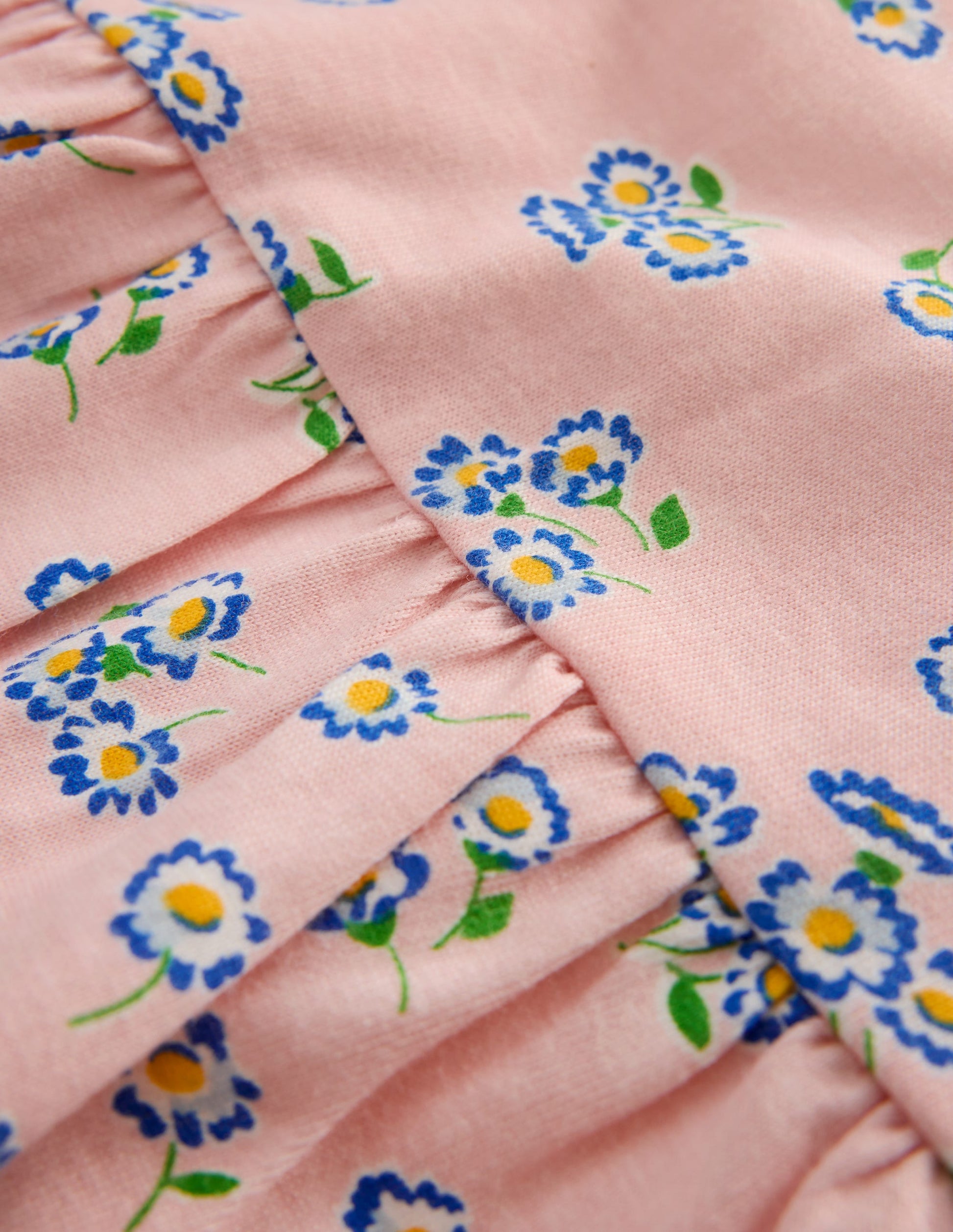 Broderie Trim Jersey Dress-Pink Ditsy Floral-3