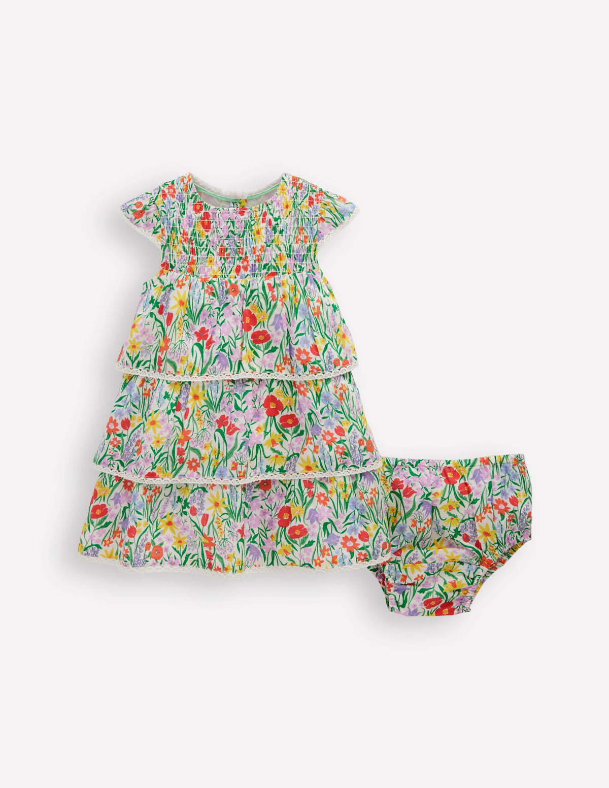 Tiered Woven Dress-Multi Spring Floral - Image 1