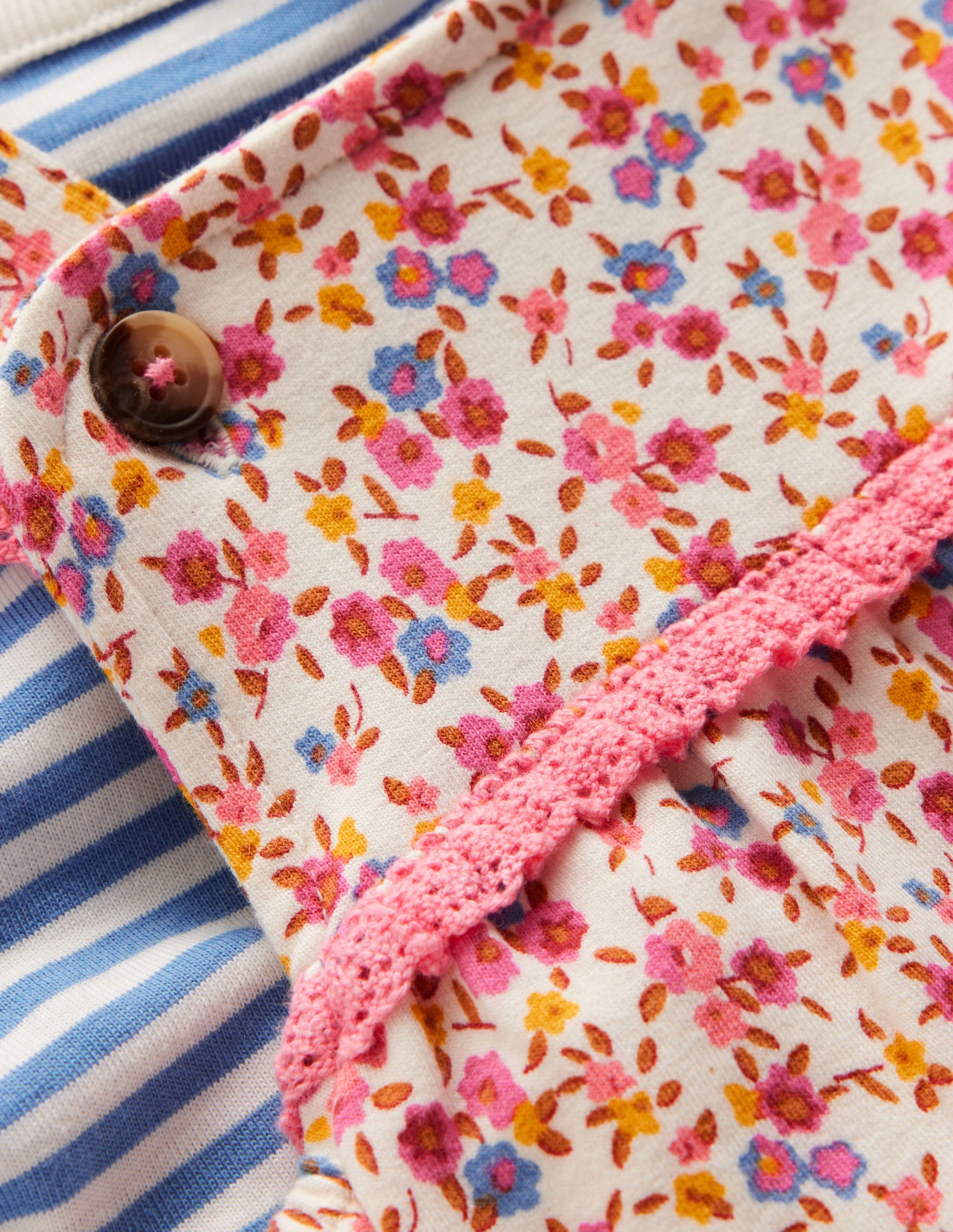 Short Sleeve Jersey Dungarees-Pink Ditsy Floral-3