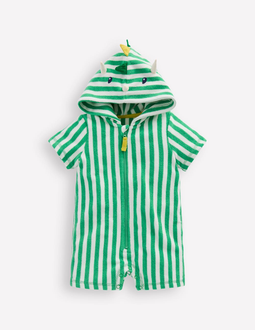 Novelty Towelling Romper-Aloe Green Dino-1