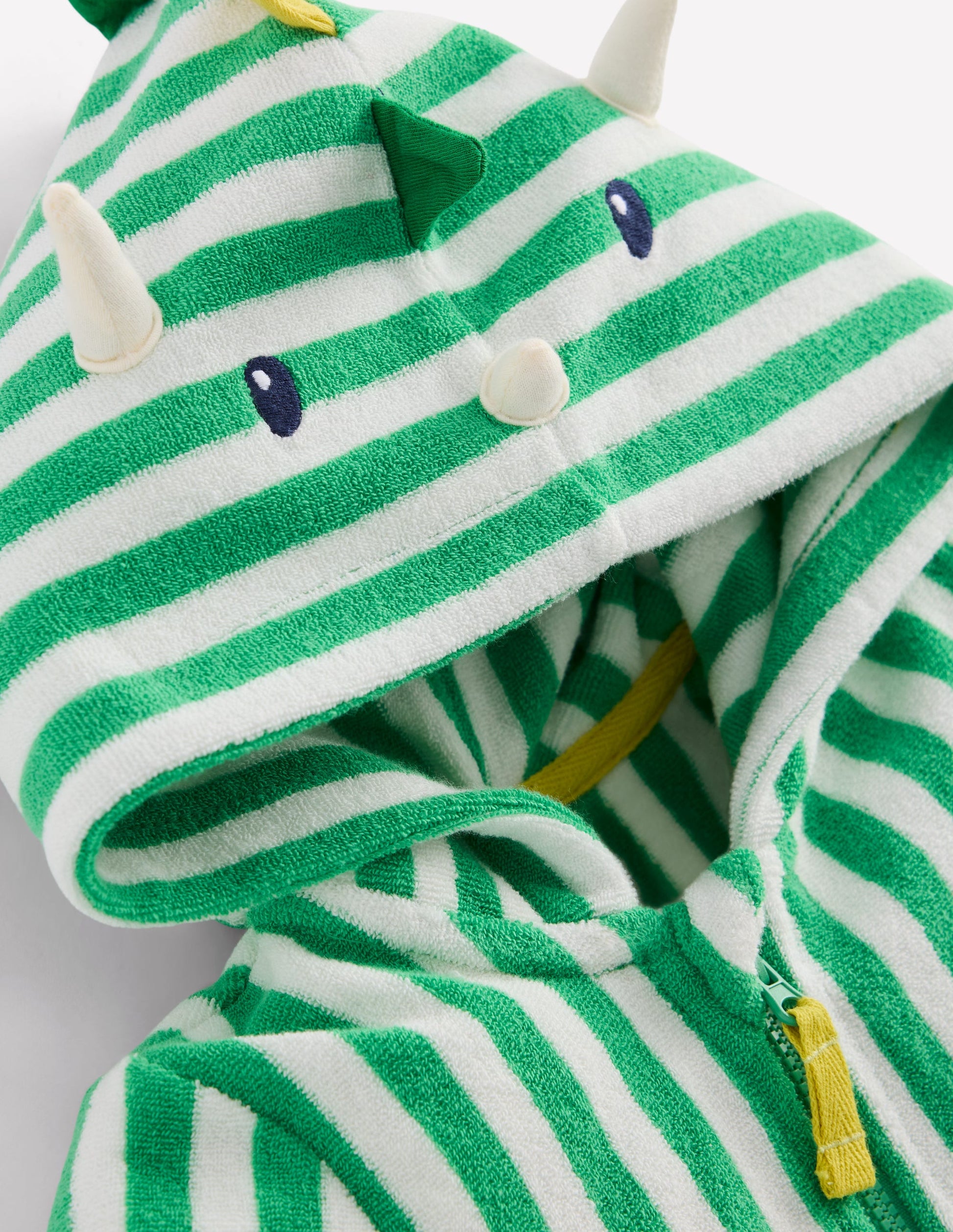 Novelty Towelling Romper-Aloe Green Dino-3