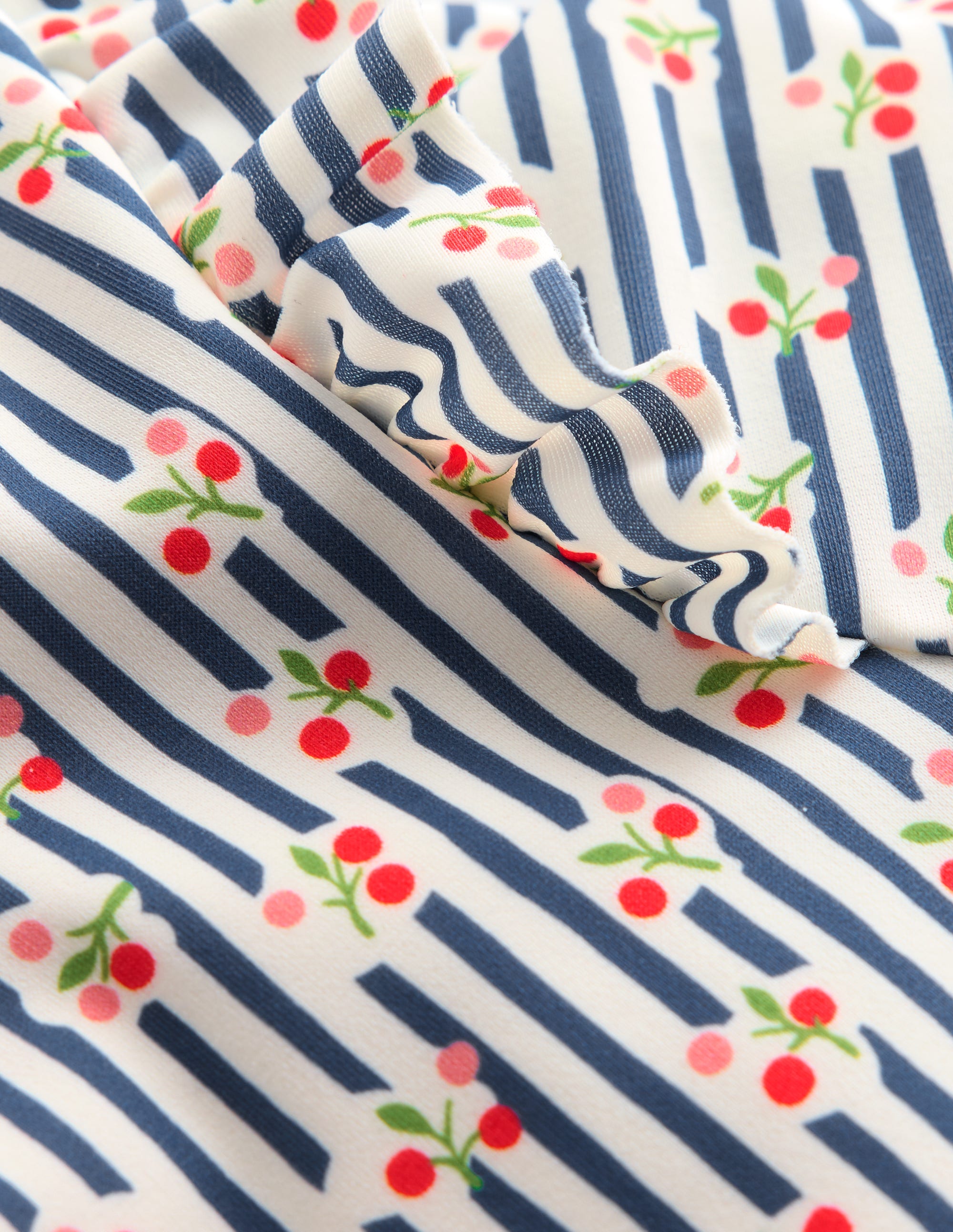 Girls Sun Safe Surfsuit-Stripe Cherries - Image 3