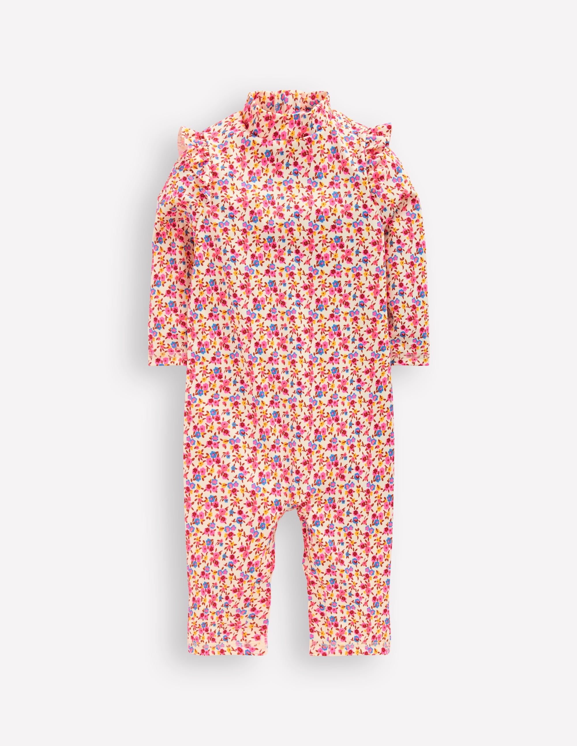 Girls Sun Safe Surfsuit-Pink Ditsy Floral - Image 1