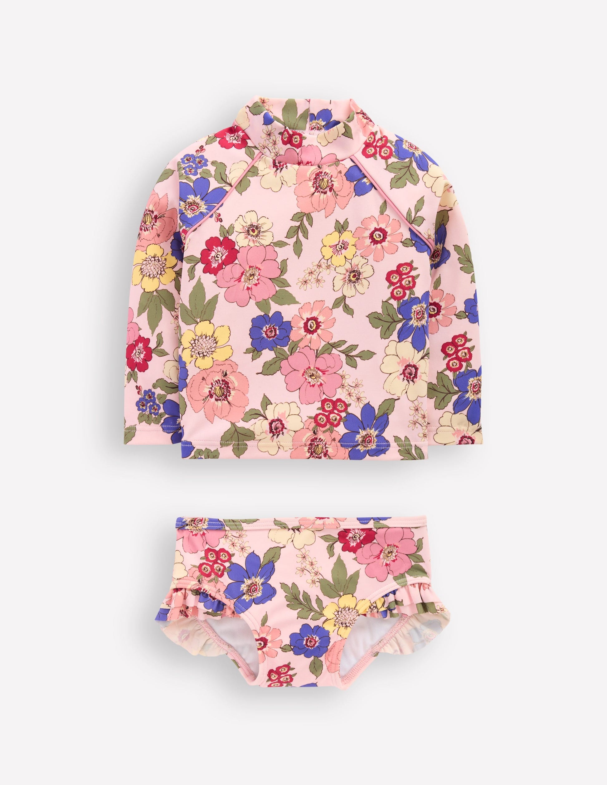Logo Rash Vest Set-Pink Multi Floral-1