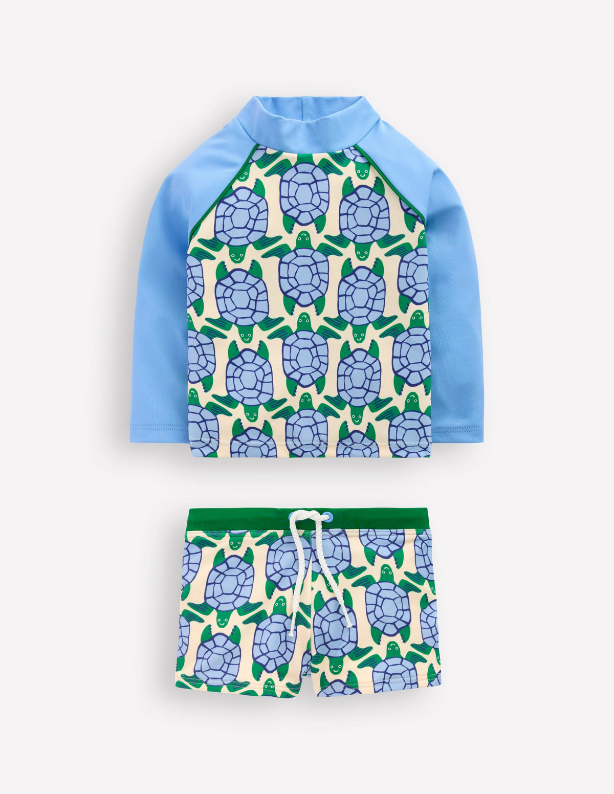 Rash Vest Set-Blue Geo Turtles - Image 1