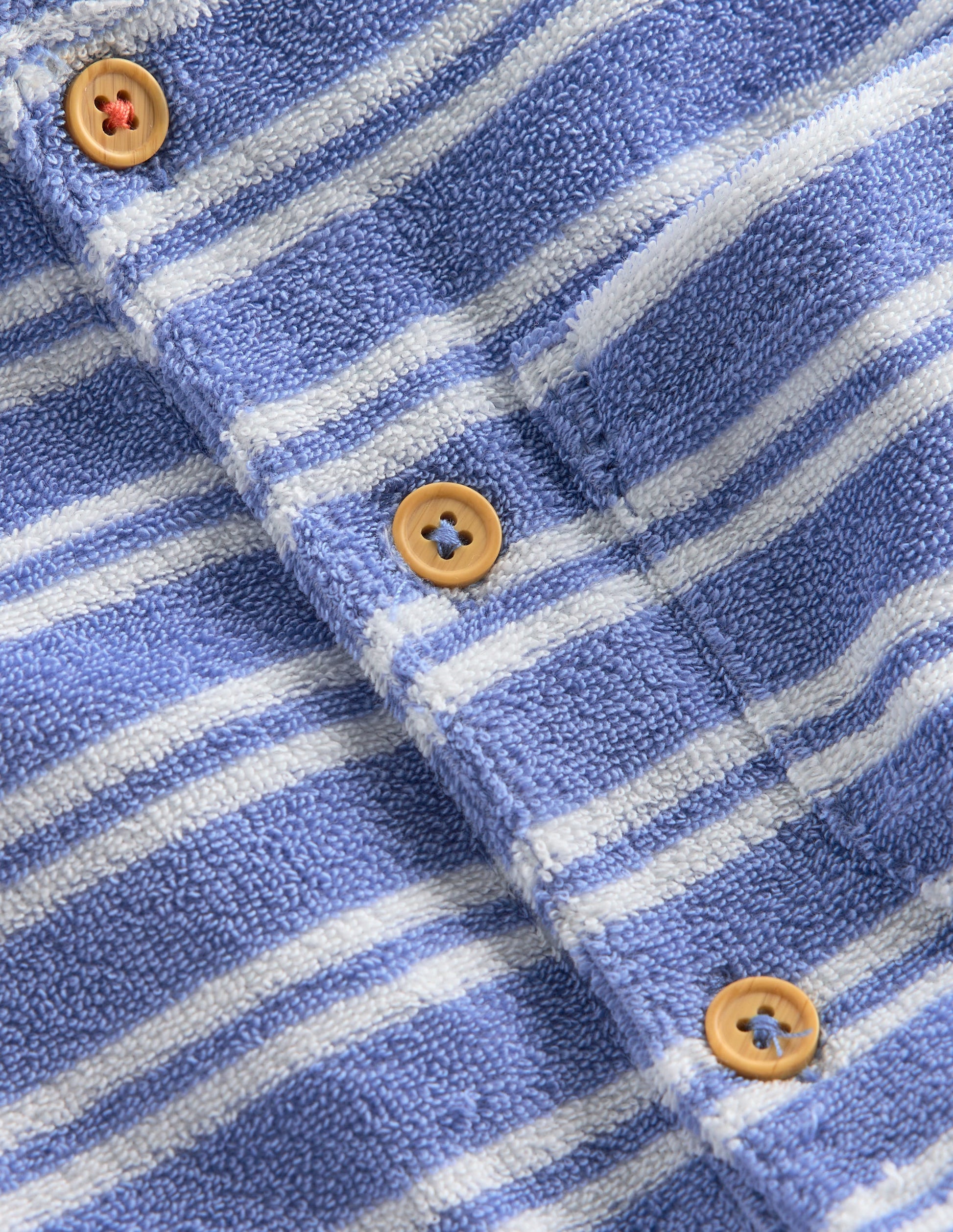 Short Sleeve Towelling Romper-Blue Stripe-3