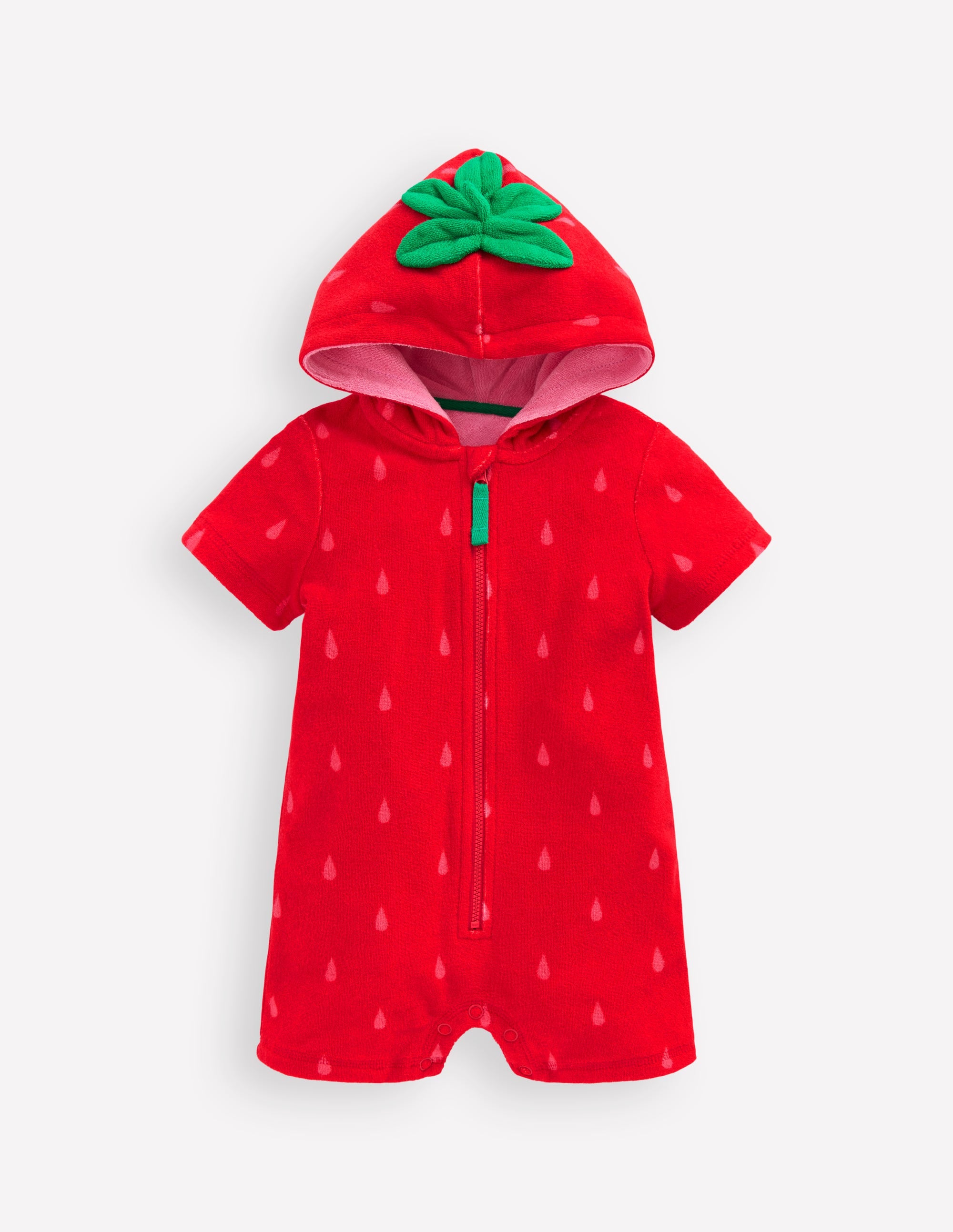 Novelty Towelling Romper-Strawberry - Image 1