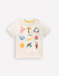 Short Sleeve Logo T-shirt-Ivory Summer Logo