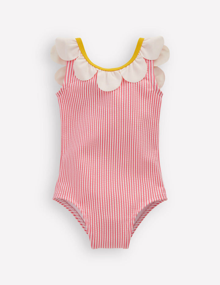 Novelty Swimsuit-Salmon Pink Flower