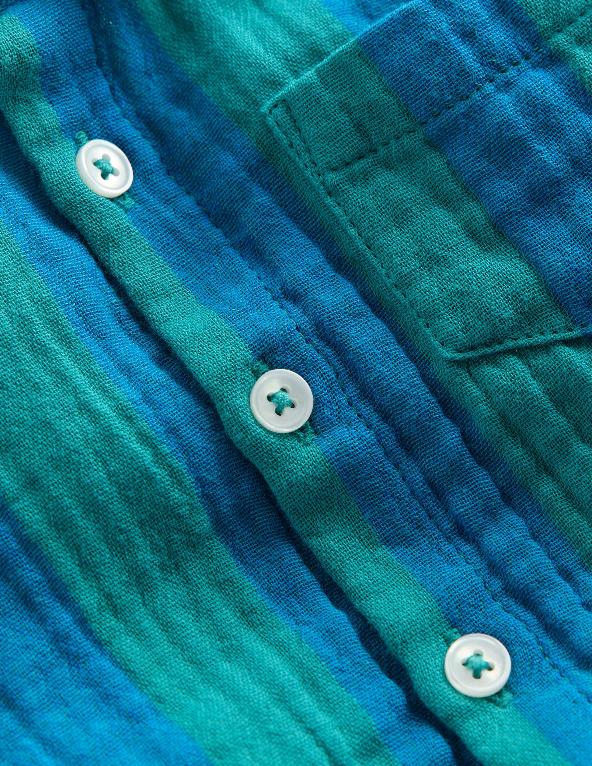 Woven Shirt Play Set-Blue and Green Stripe-3