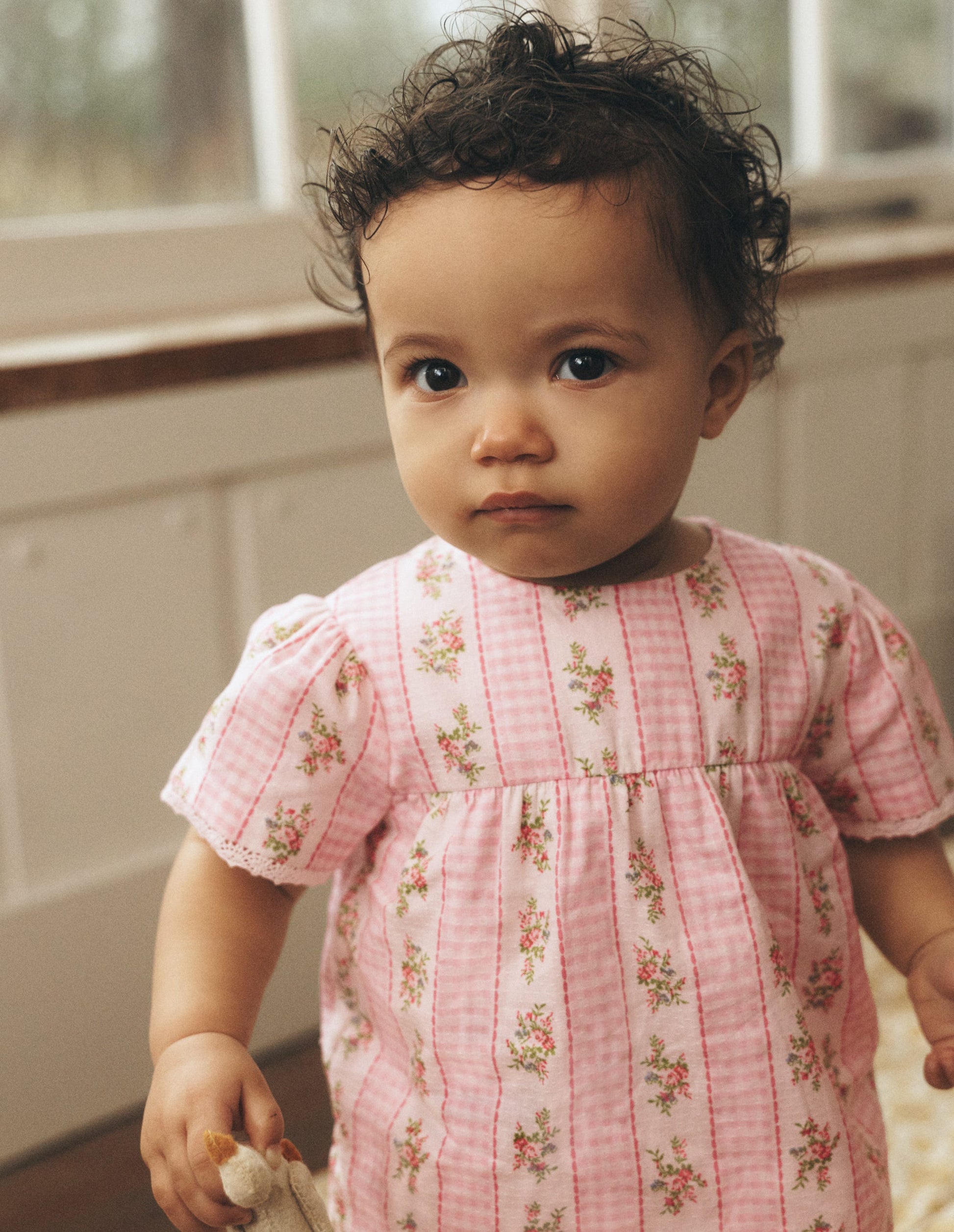 Woven Bloomers Play Set-Pink Gingham Floral-4