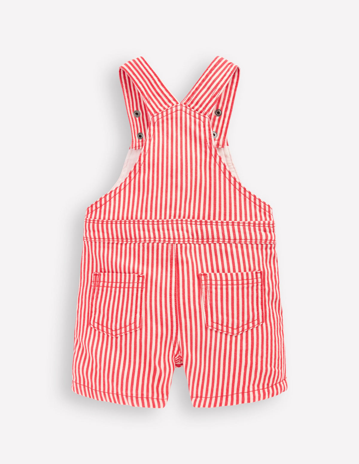 Short Woven Dungarees-Red Stripe - Image 2