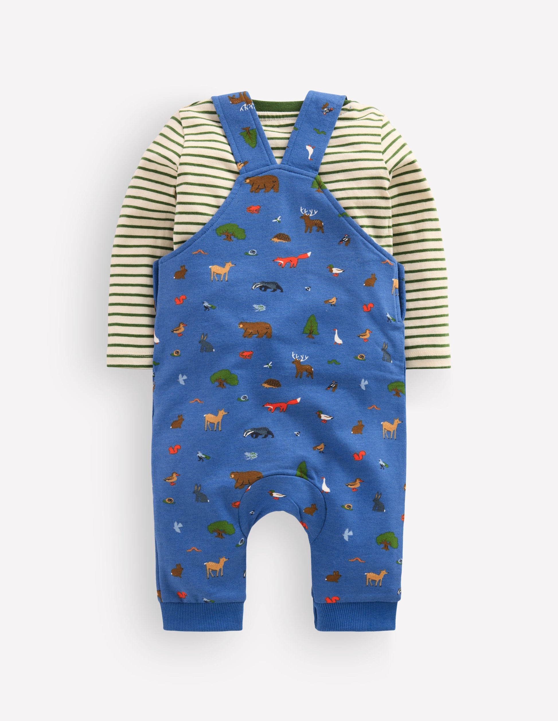 Jersey Dungarees Set-Blue Woodland-2