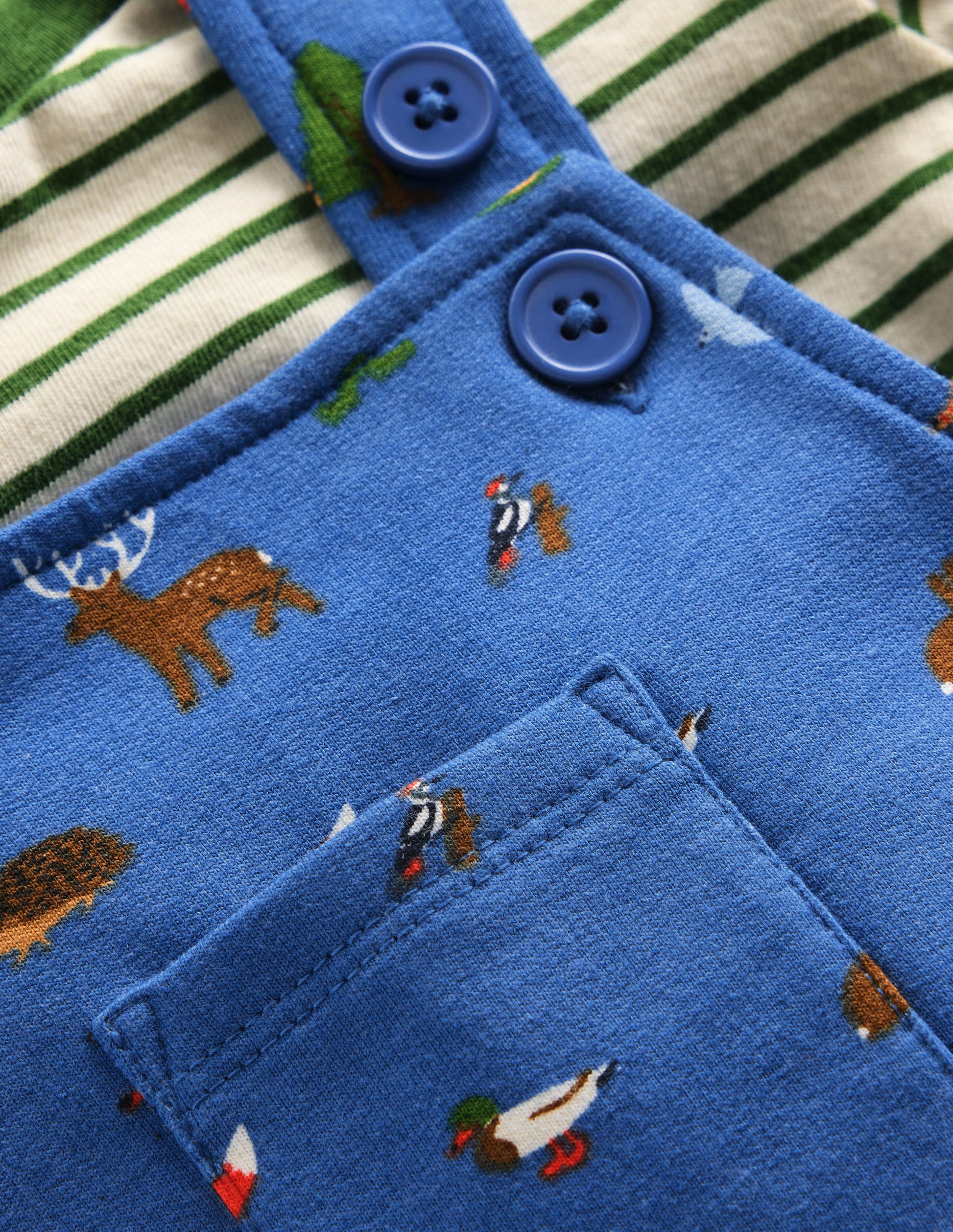 Jersey Dungarees Set-Blue Woodland-3
