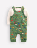 Jersey Dungarees Set-Green Farm