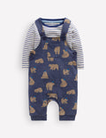 Jersey Dungarees Set-Navy Blue Baby Bears