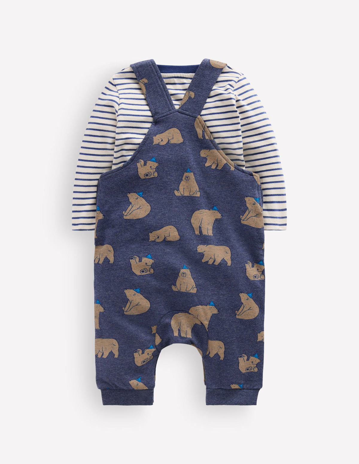 Jersey Dungarees Set-Navy Blue Baby Bears - Image 3