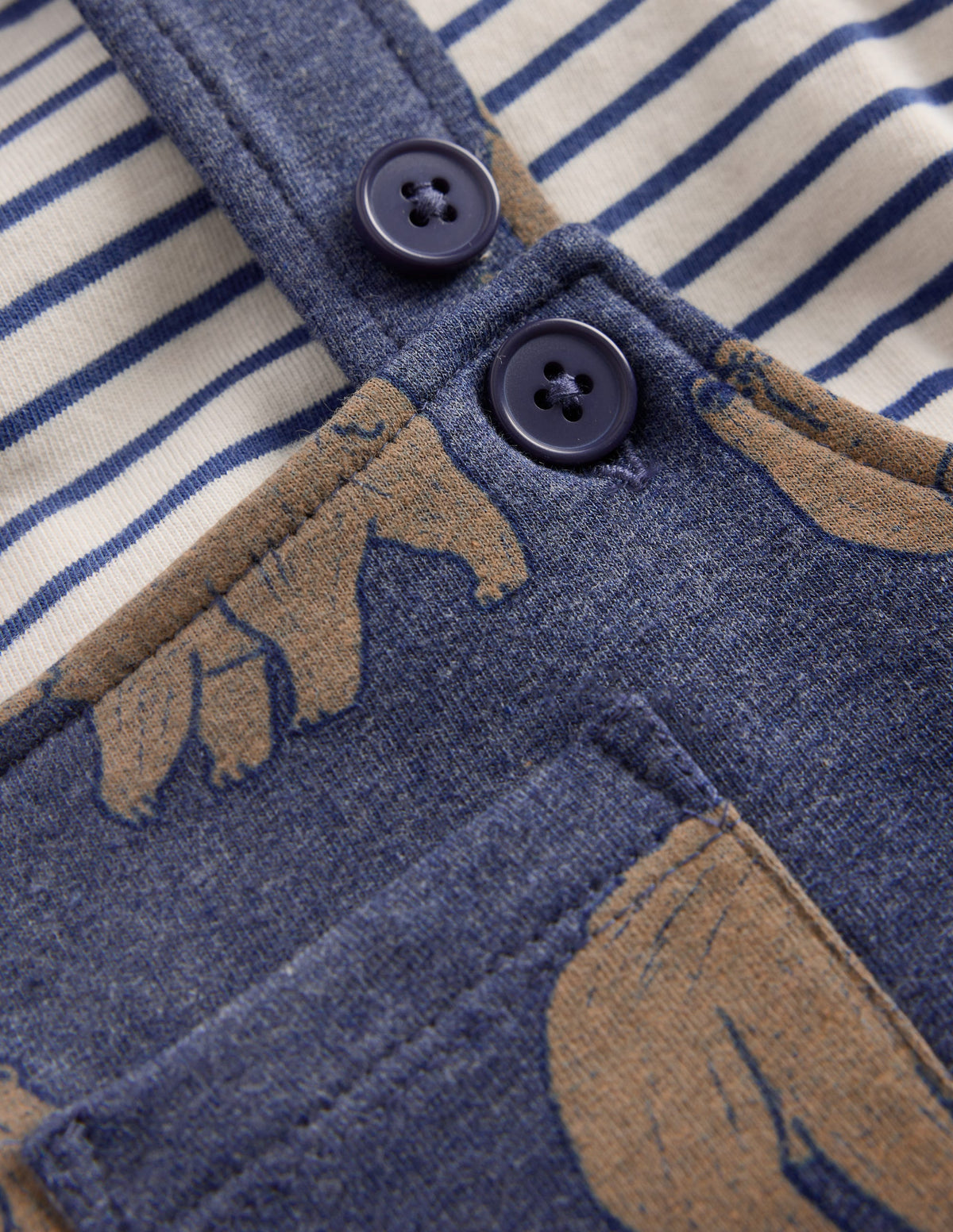 Jersey Dungarees Set-Navy Blue Baby Bears - Image 2