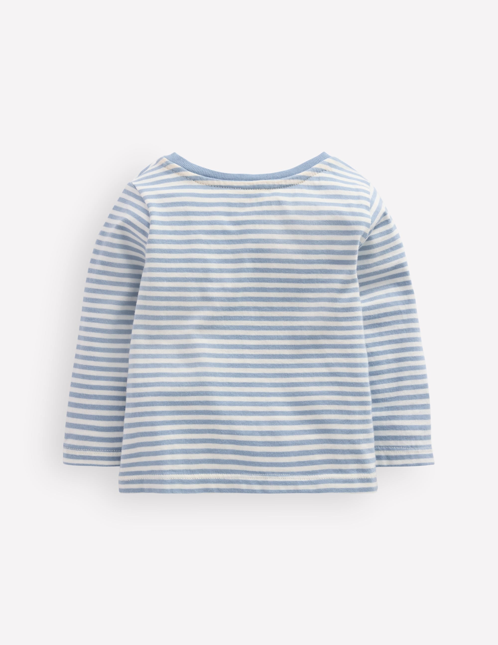 Long Sleeve Appliqué T-shirt-Blue Owl - Image 2
