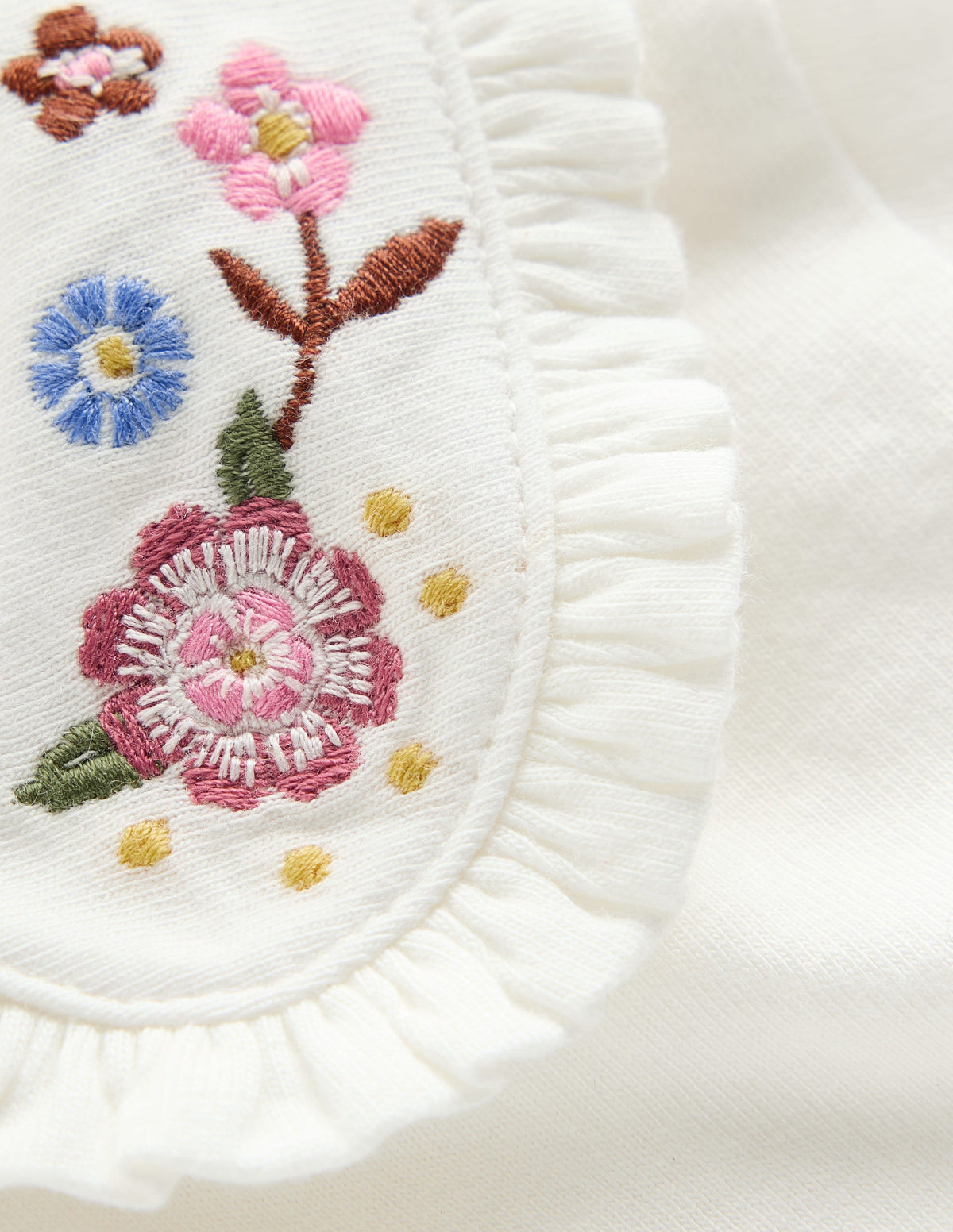 Collared Jersey Set-Ivory/Pink Embroidered-3
