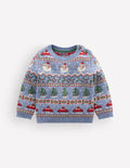 Fair isle Jumper-Glacier Blue Festive Fair Isle