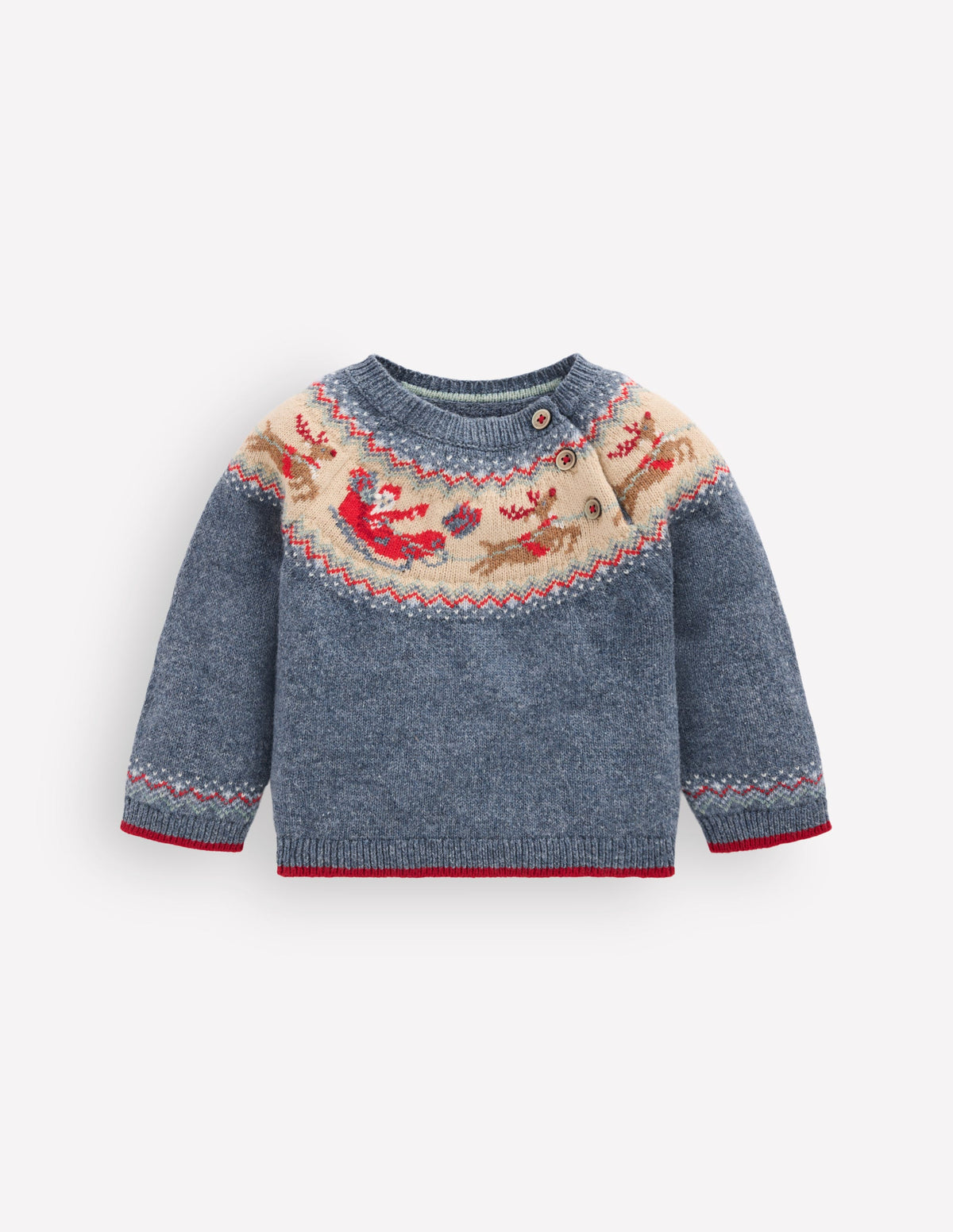 Fair isle Jumper-Denim Blue Marl Polar Post-3